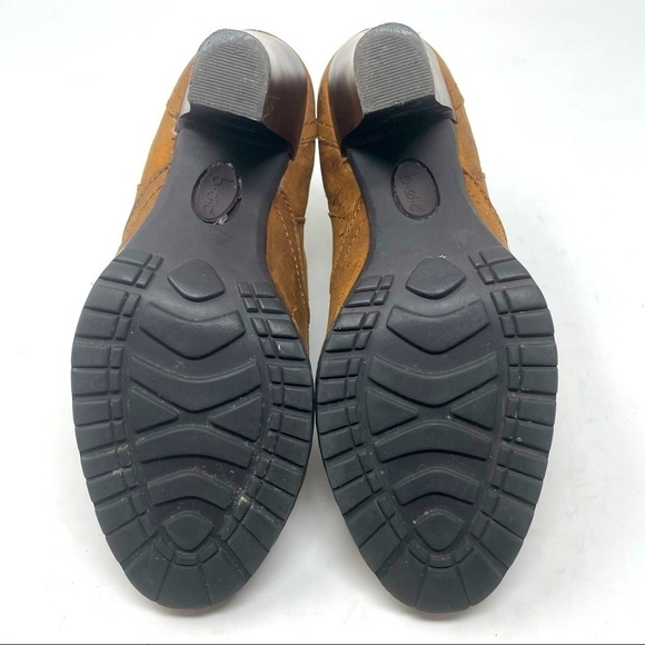 BOC Leather Heeled Boots Brown Side Zip Round Toe Size 7 - Picture 10 of 10